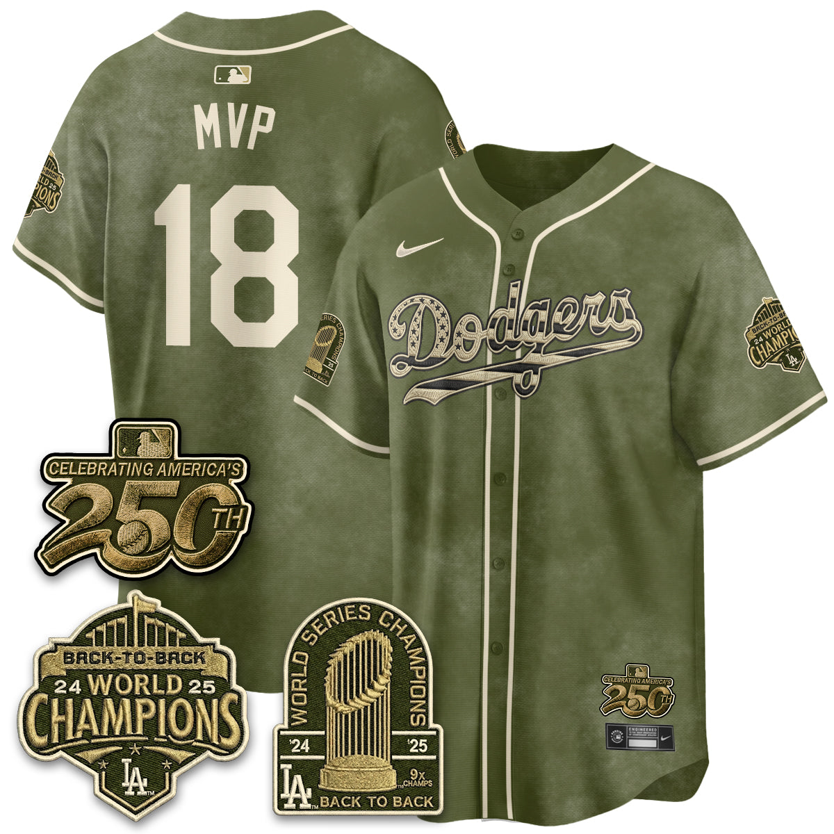 LAD New Era Olive 2026 Armed Forces Day Jersey -All Stitched V2