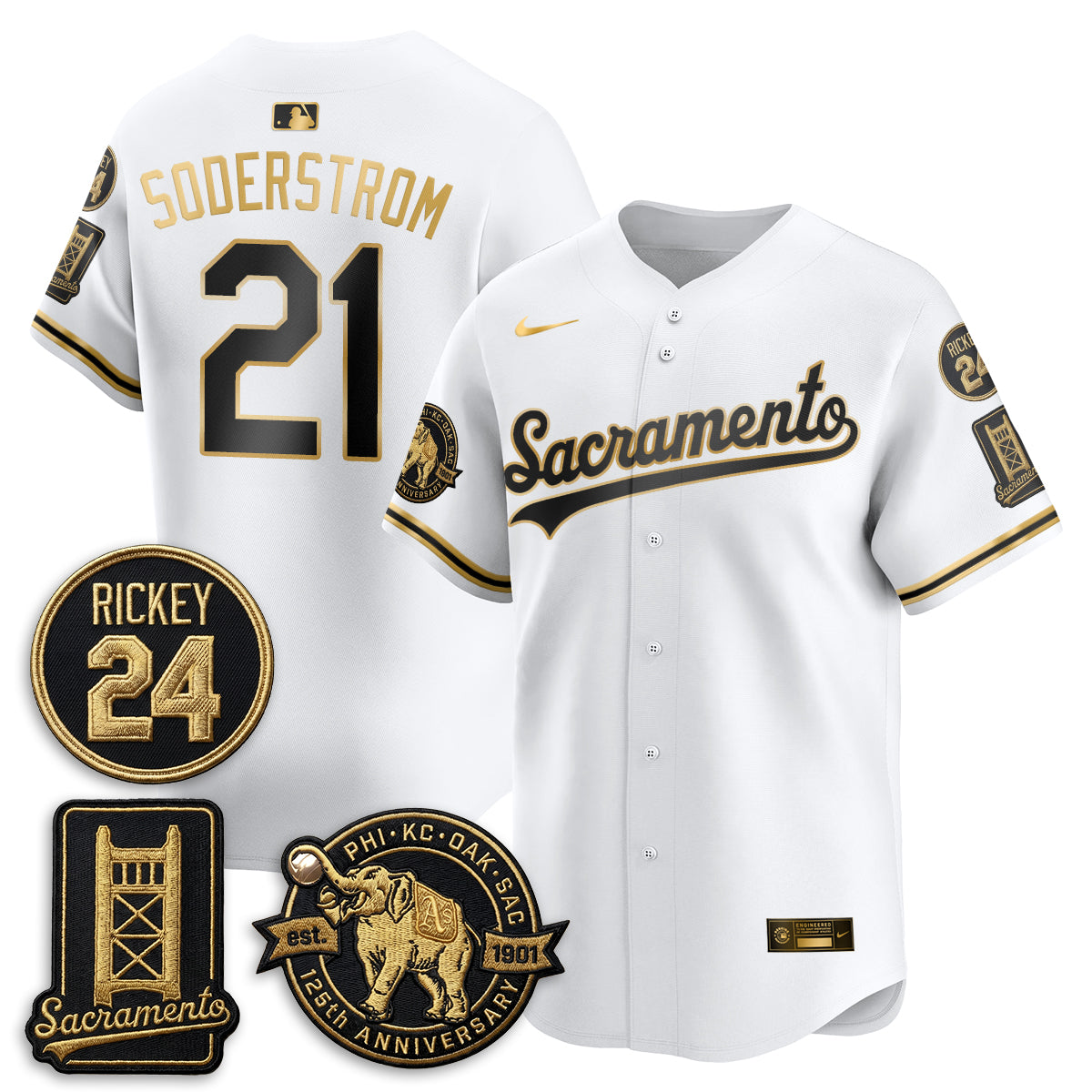 OAK 2026 Alternate Sacramento 125 Years Limited Vapor Gold Edition Jersey - Stitched