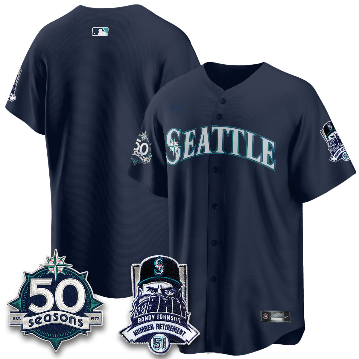 SEA Randy Johnson Vapor Limited Jersey V2- All Stitched