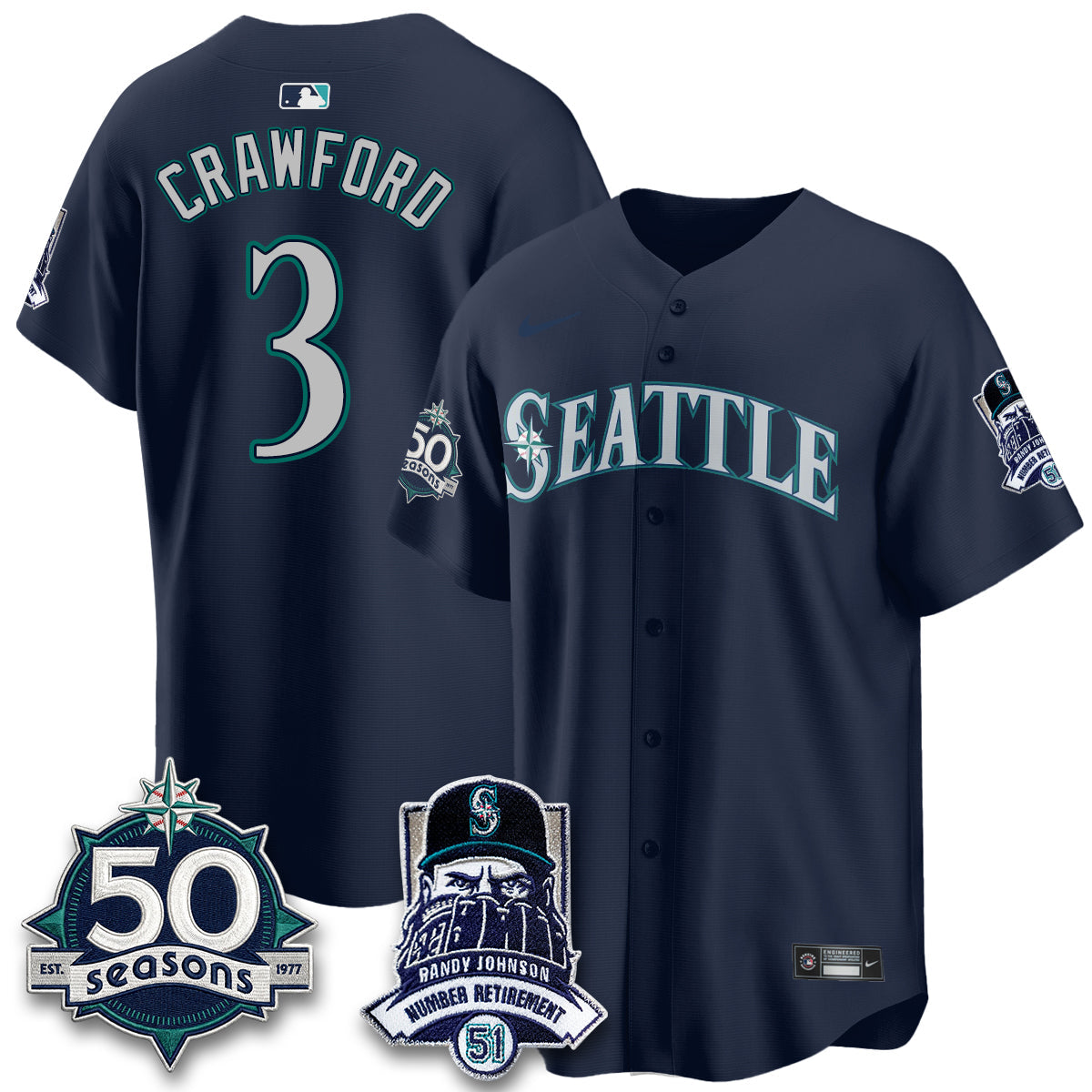 SEA Randy Johnson Vapor Limited Jersey V2- All Stitched