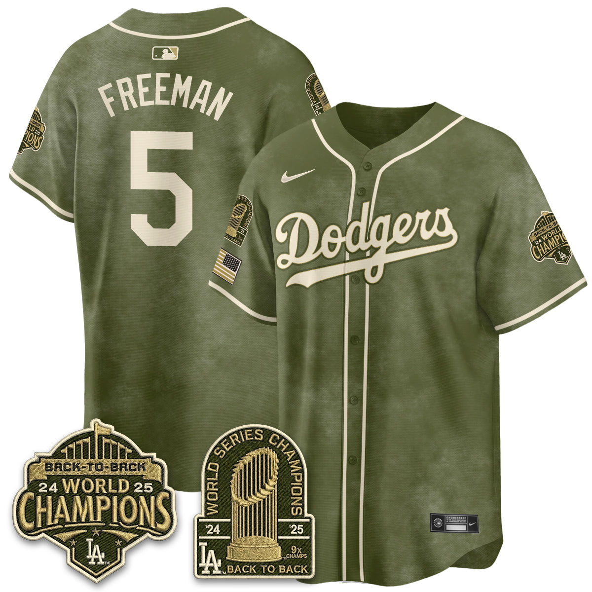 LAD New Era Olive 2026 Armed Forces Day Jersey -All Stitched