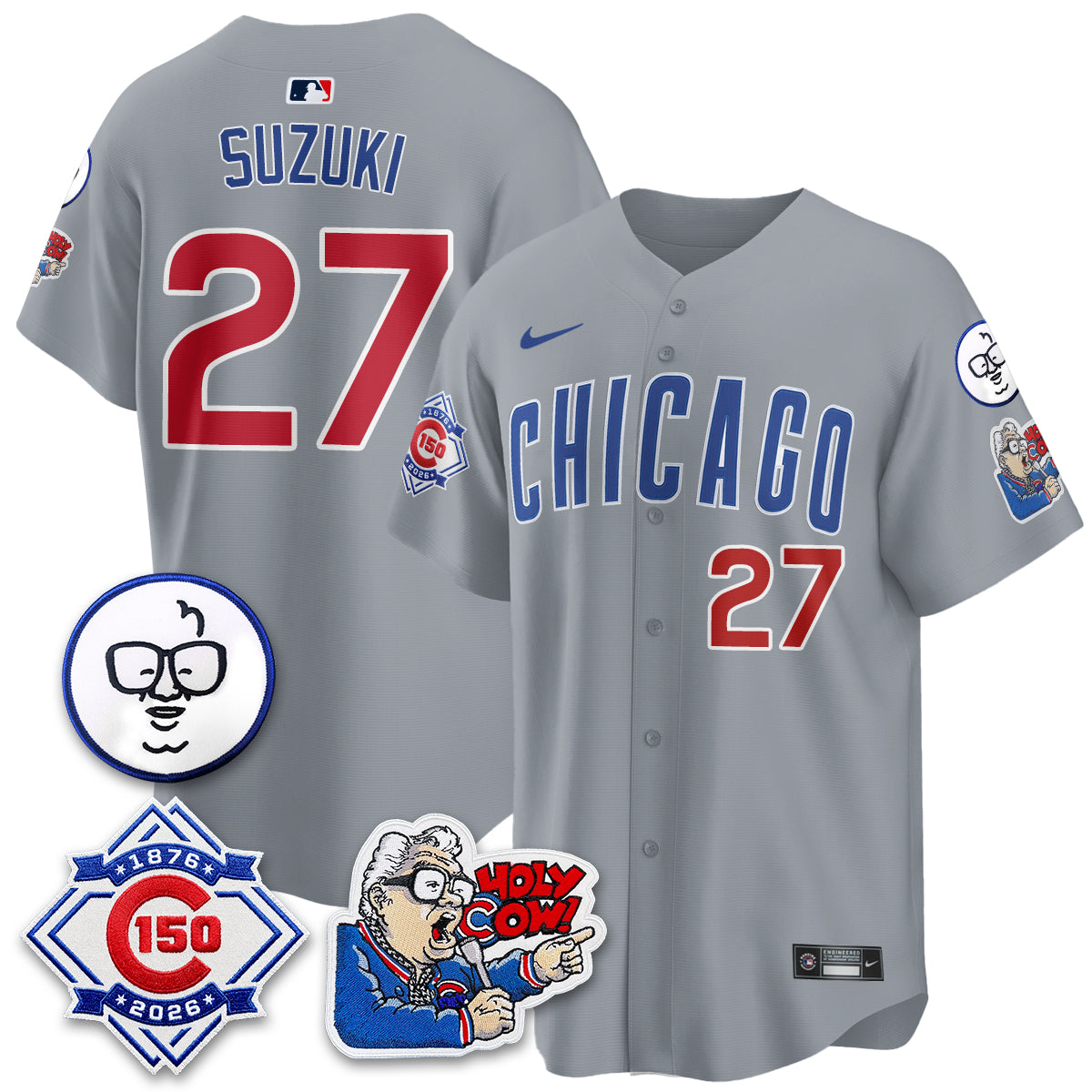 CHC 150th Anniversary Harry Caray Holy Cow Vapor Premier Limited Jersey - All Stitched V2