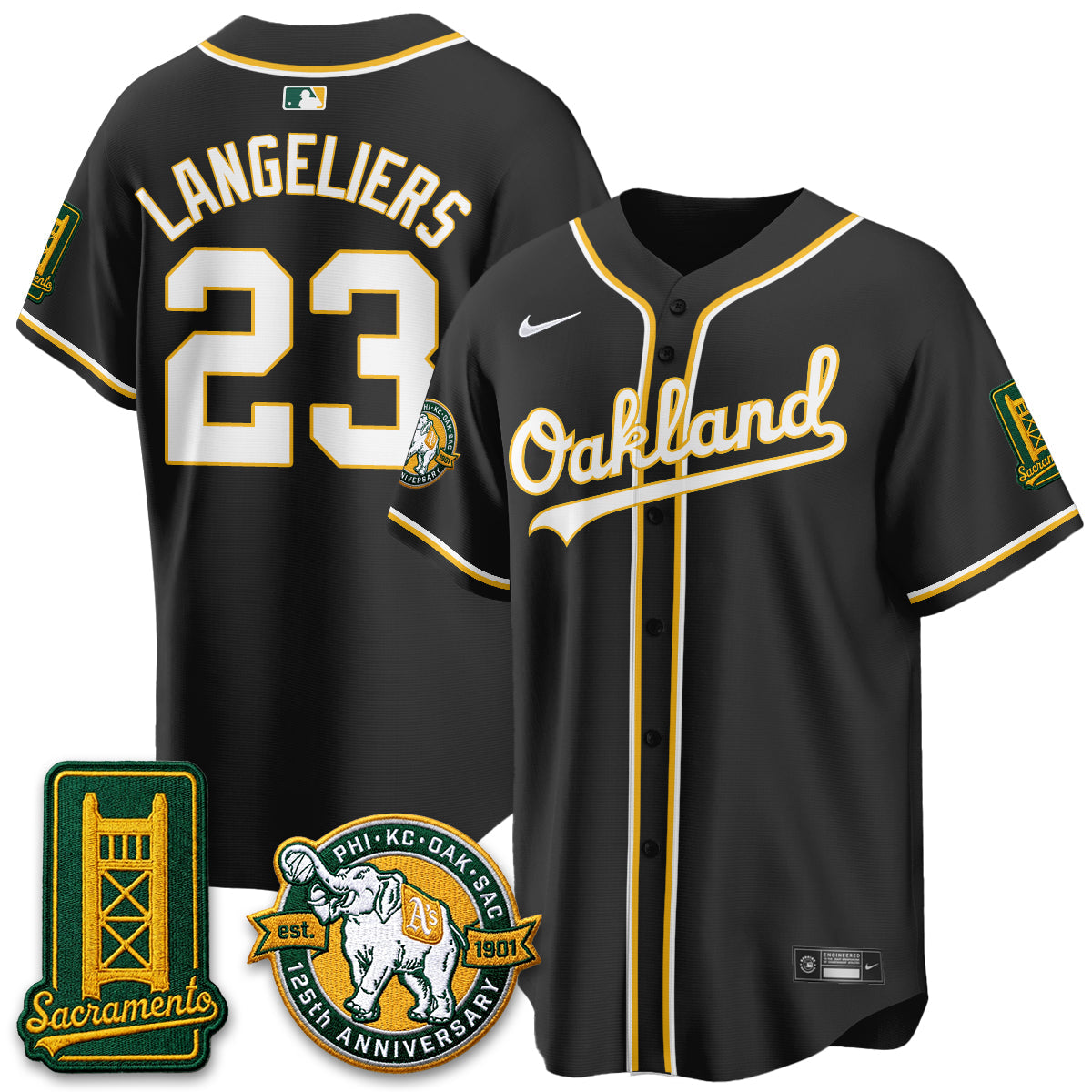 OAK 2026 Black Out Style - Celebrating 125 Years -  Limited Vapor Jersey - All Stitched