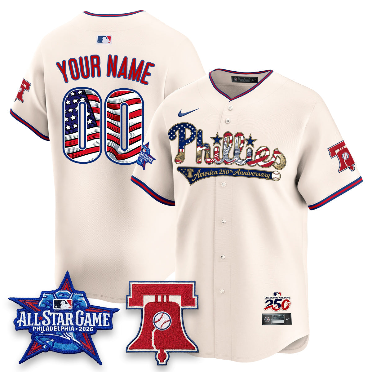 PHI 2026 Independence Day USA Vapor Limited Custom Jersey - Stitched