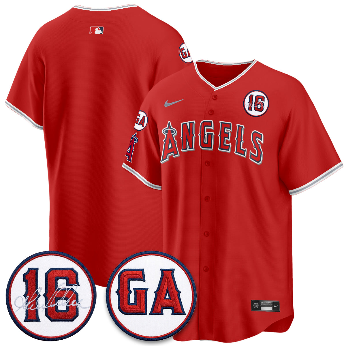 LAA Garret Anderson Tribute Patch Vapor Premier Limited Jersey - All Stitched