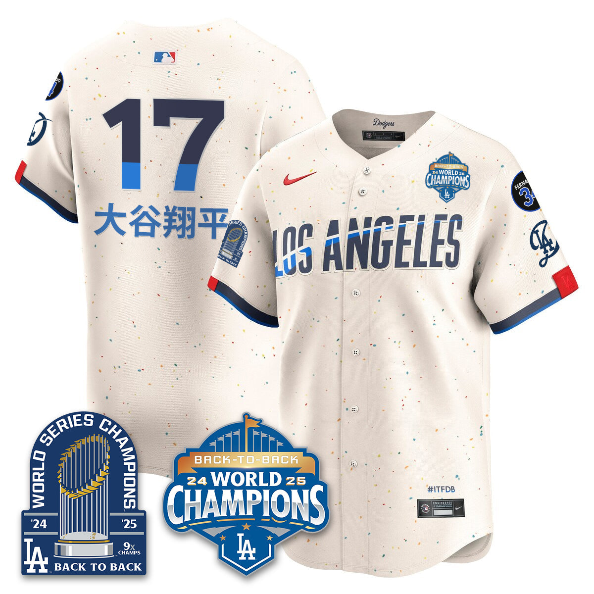 LAD Alternate  Vapor Limited Jersey - 9x Champs - Stitched