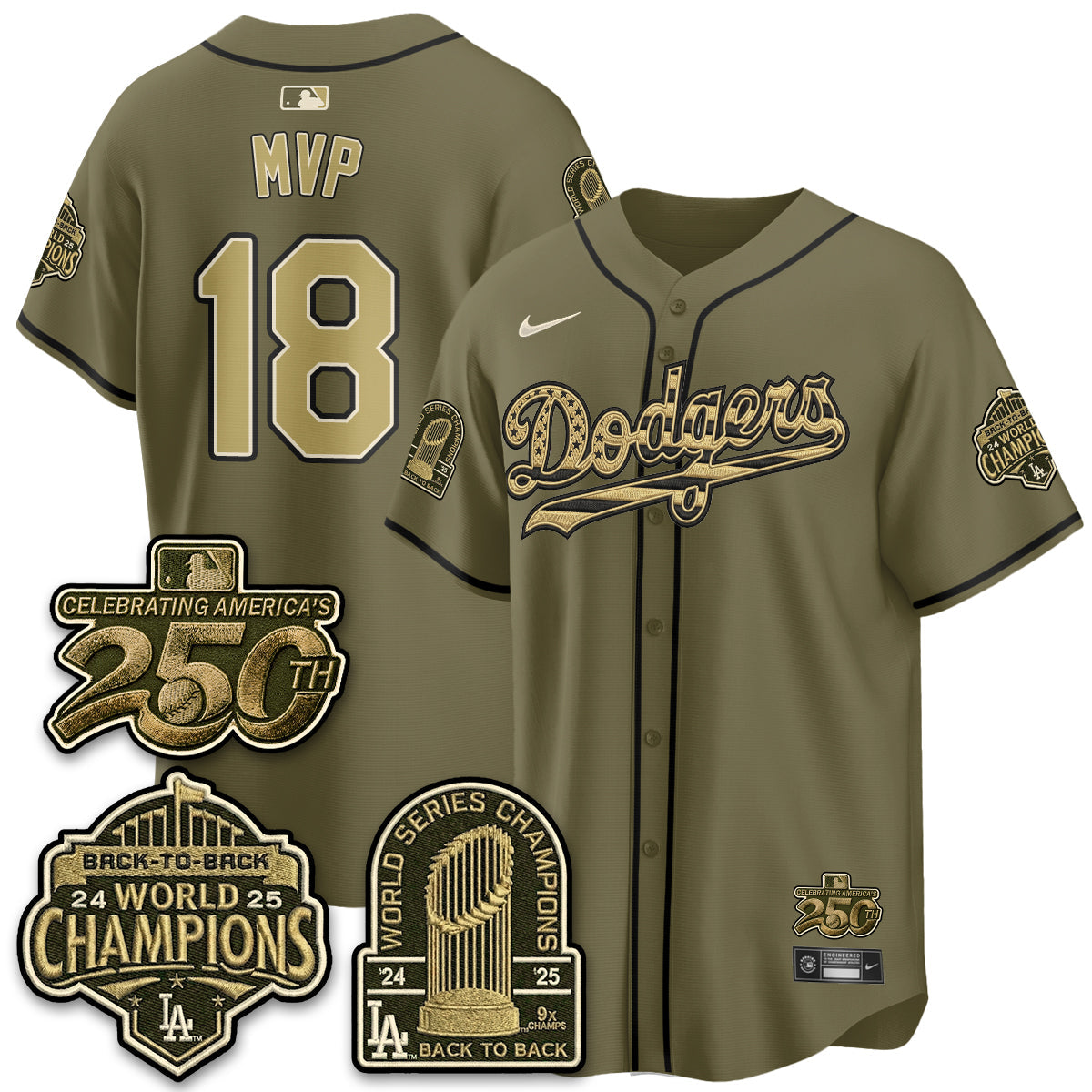 LAD New Era Olive 2026 Armed Forces Day Jersey -All Stitched V2