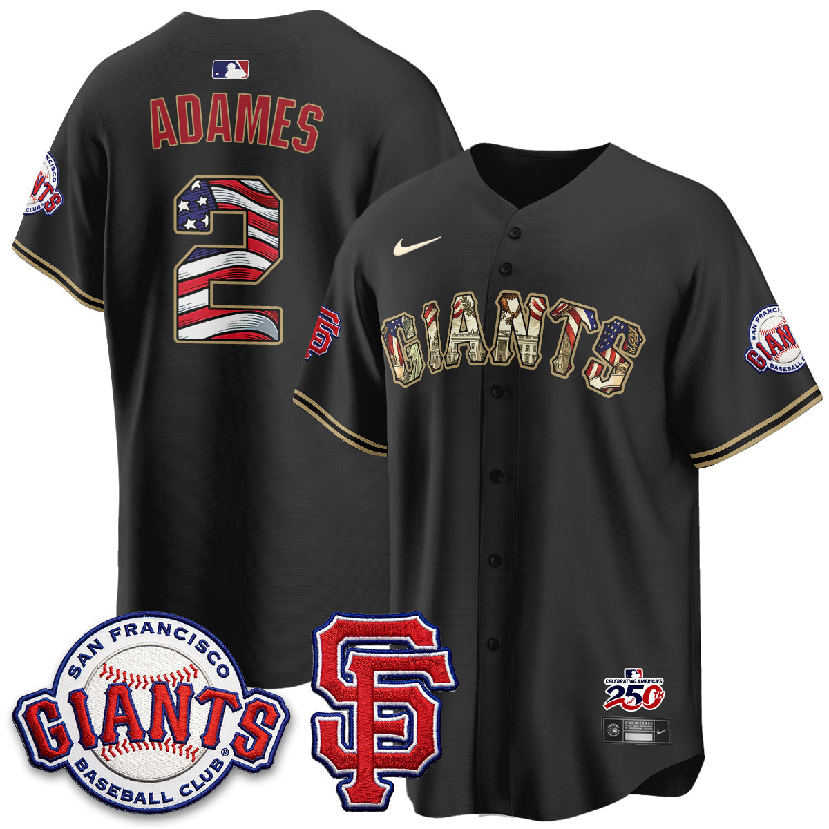 San Francisco Giants2026 Independence Day USA Jersey - Stitched