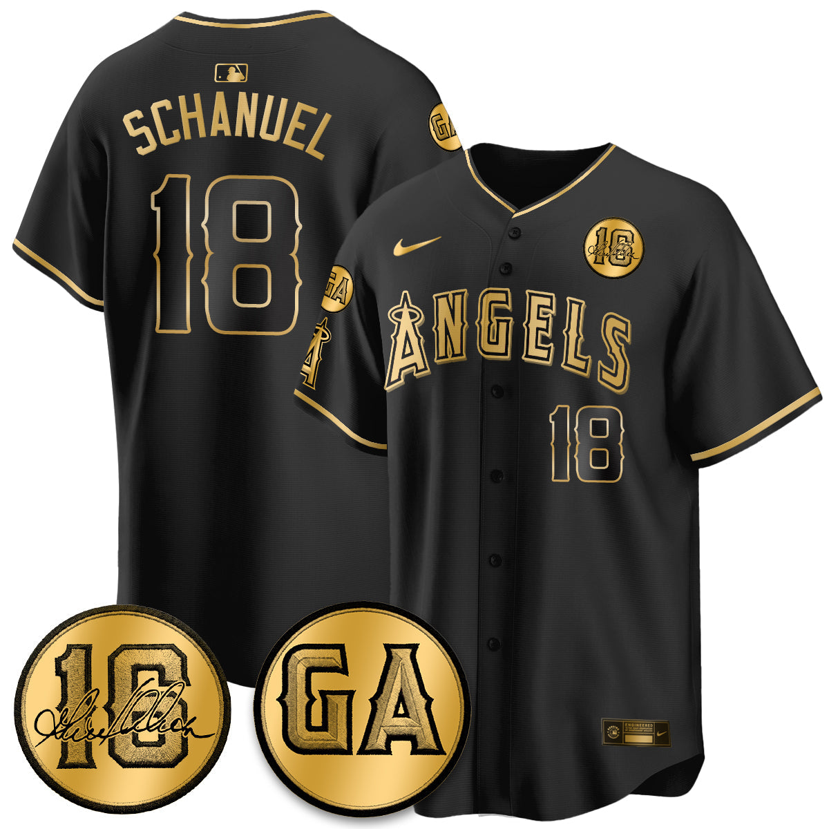 LAA Garret Anderson Tribute Patch Vapor Jersey - All Stitched V2