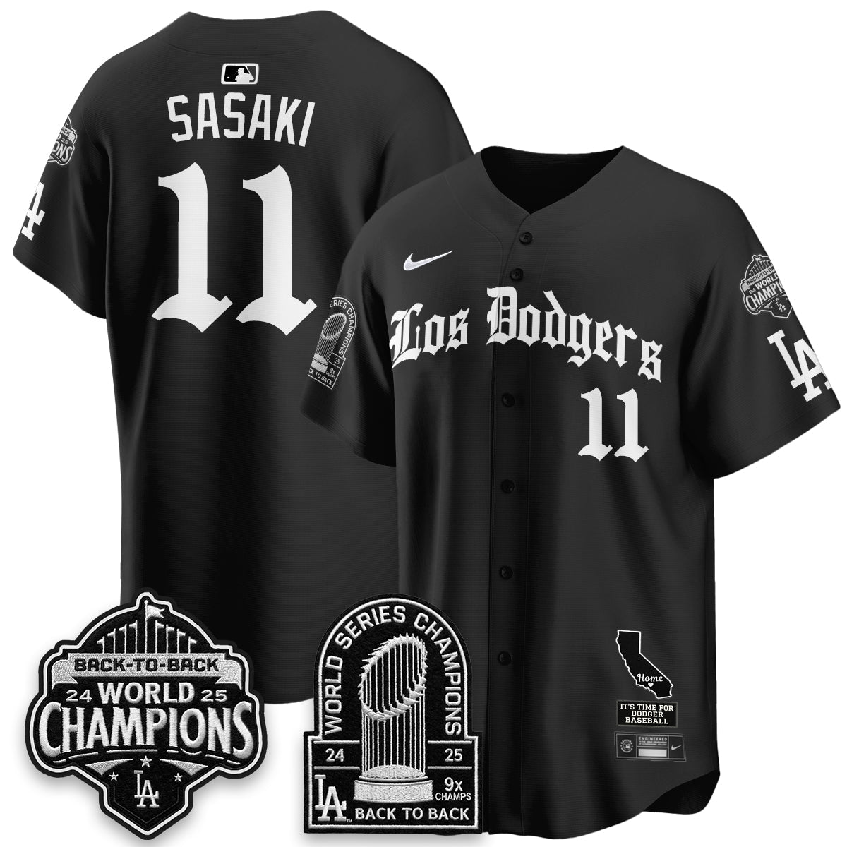 LAD World Series Champions Vapor Premier Limited Gothic Edition Jersey - All Stitched
