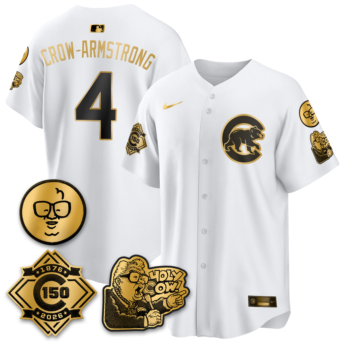 CHC 150th Anniversary Harry Caray Holy Cow Vapor Premier Limited Jersey - Stitched V3