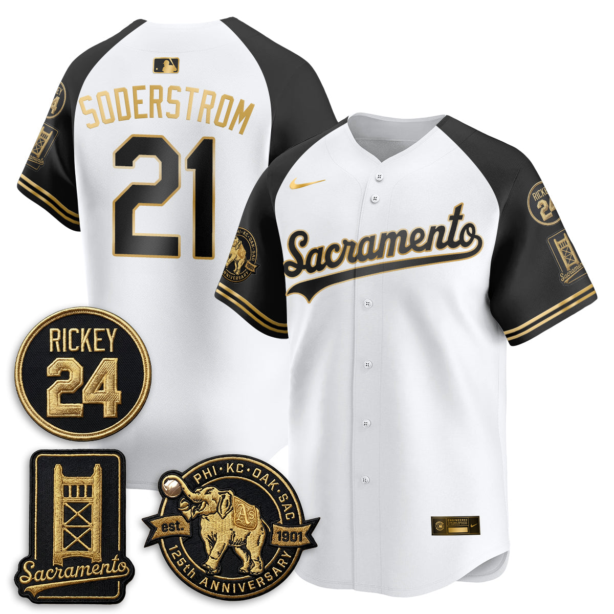 OAK 2026 Alternate Sacramento 125 Years Limited Vapor Gold Edition Jersey - Stitched