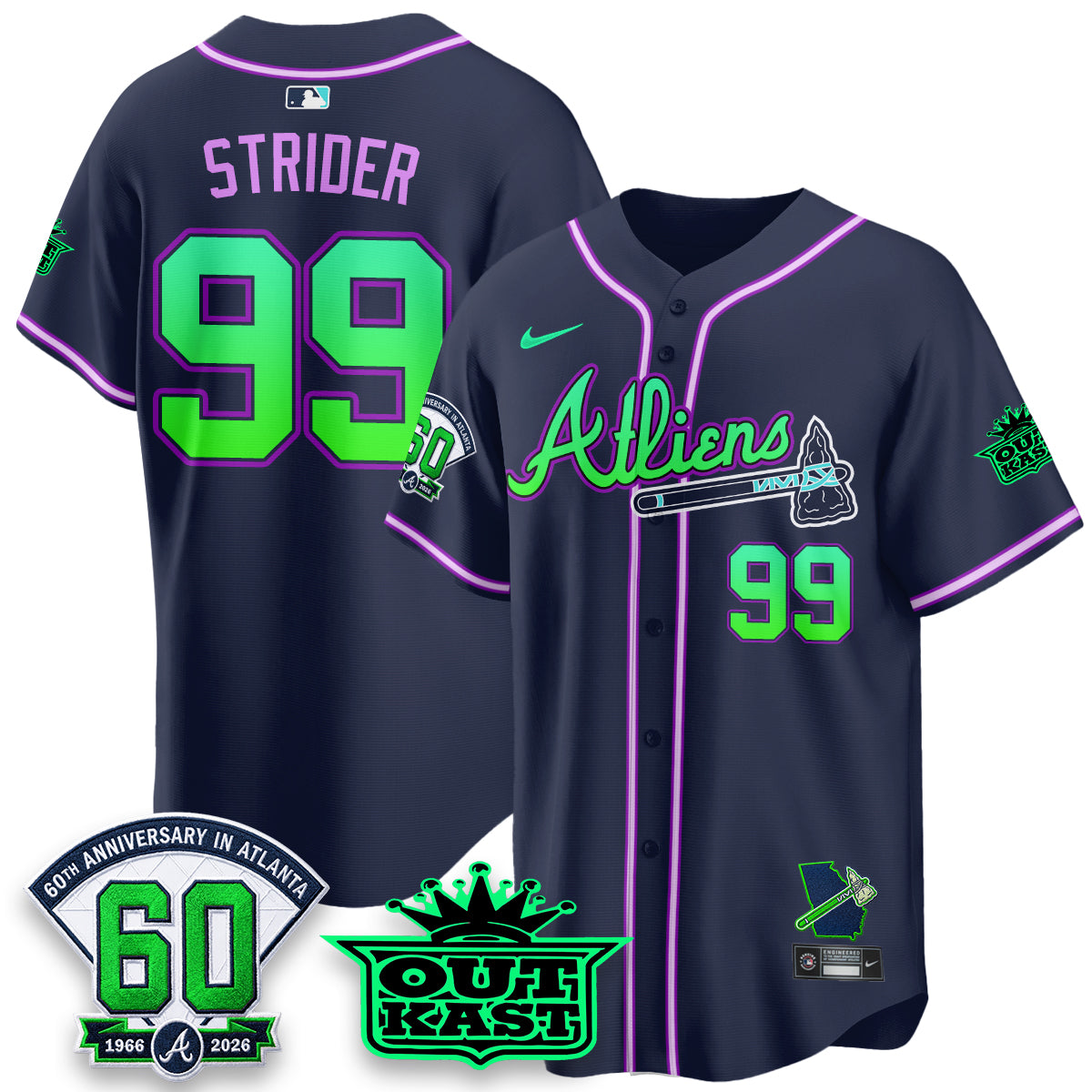 ATL x Atliens Cool Base Galaxy Version Jersey - Stitched (44)