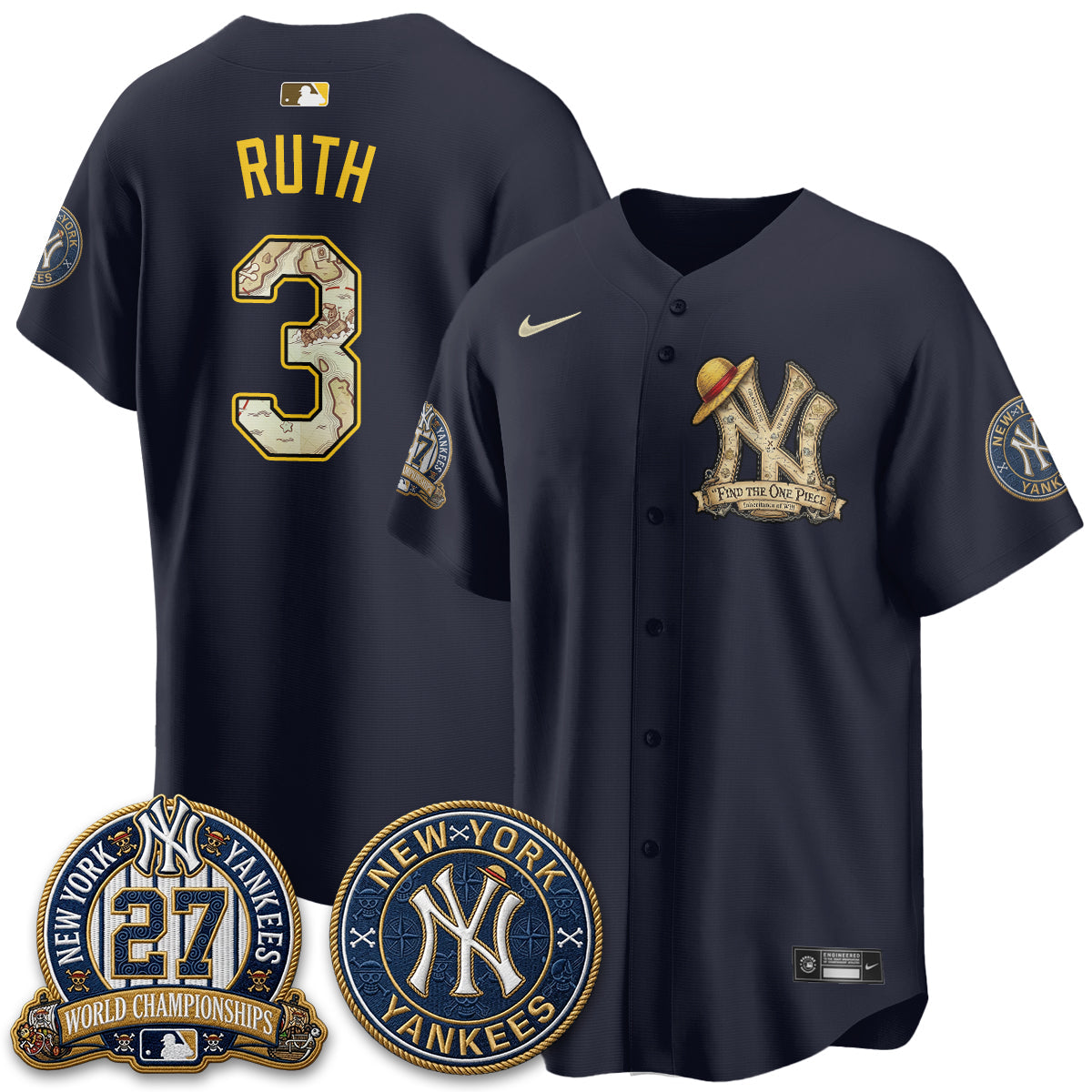 NYY x OP Japanese Cartoon Limited Jersey -  Stitched