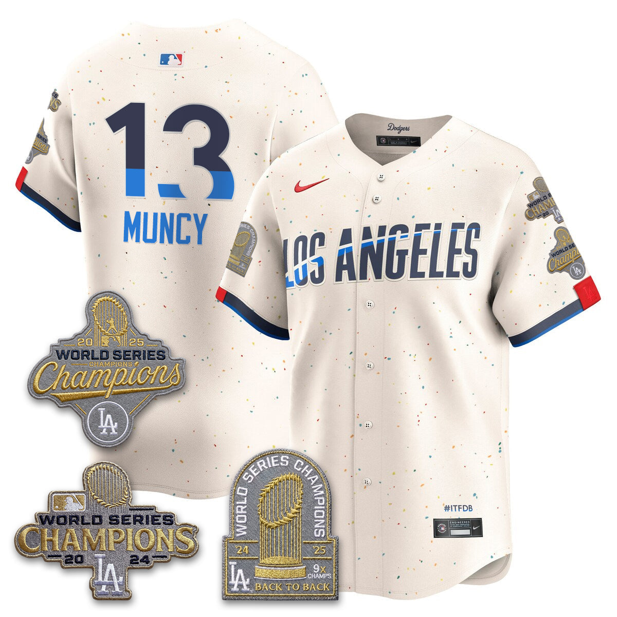 LAD Gold Collection Stadium Vapor Limited Jersey - Back to Back 9x Champs - Stitched