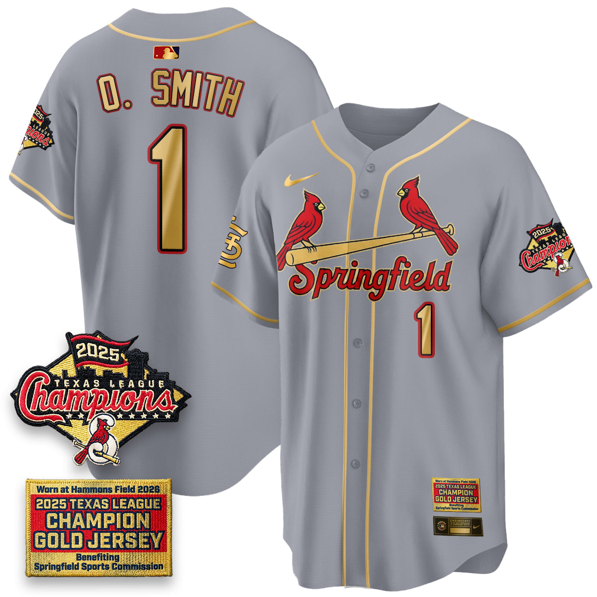 STL Springfield's Championship Gold Limited Jerseys - All Stitched