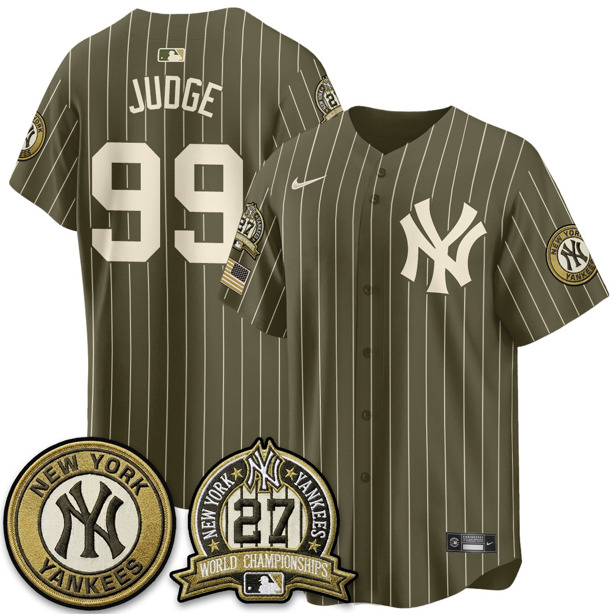 NYY New Era Olive 2026 Armed Forces Day Jersey -All Stitched