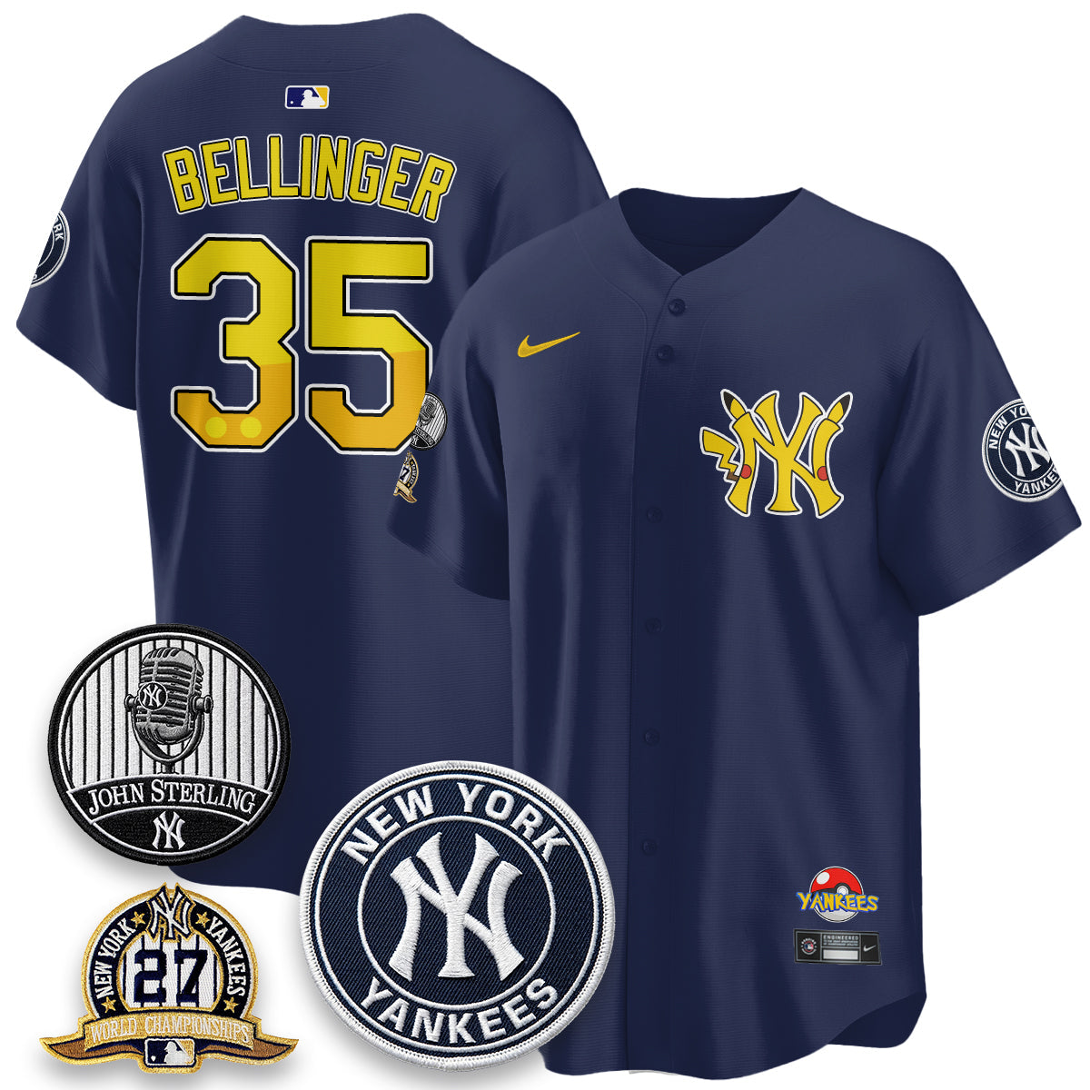 NYY x PKM Cartoon Limited Jersey -  Stitched