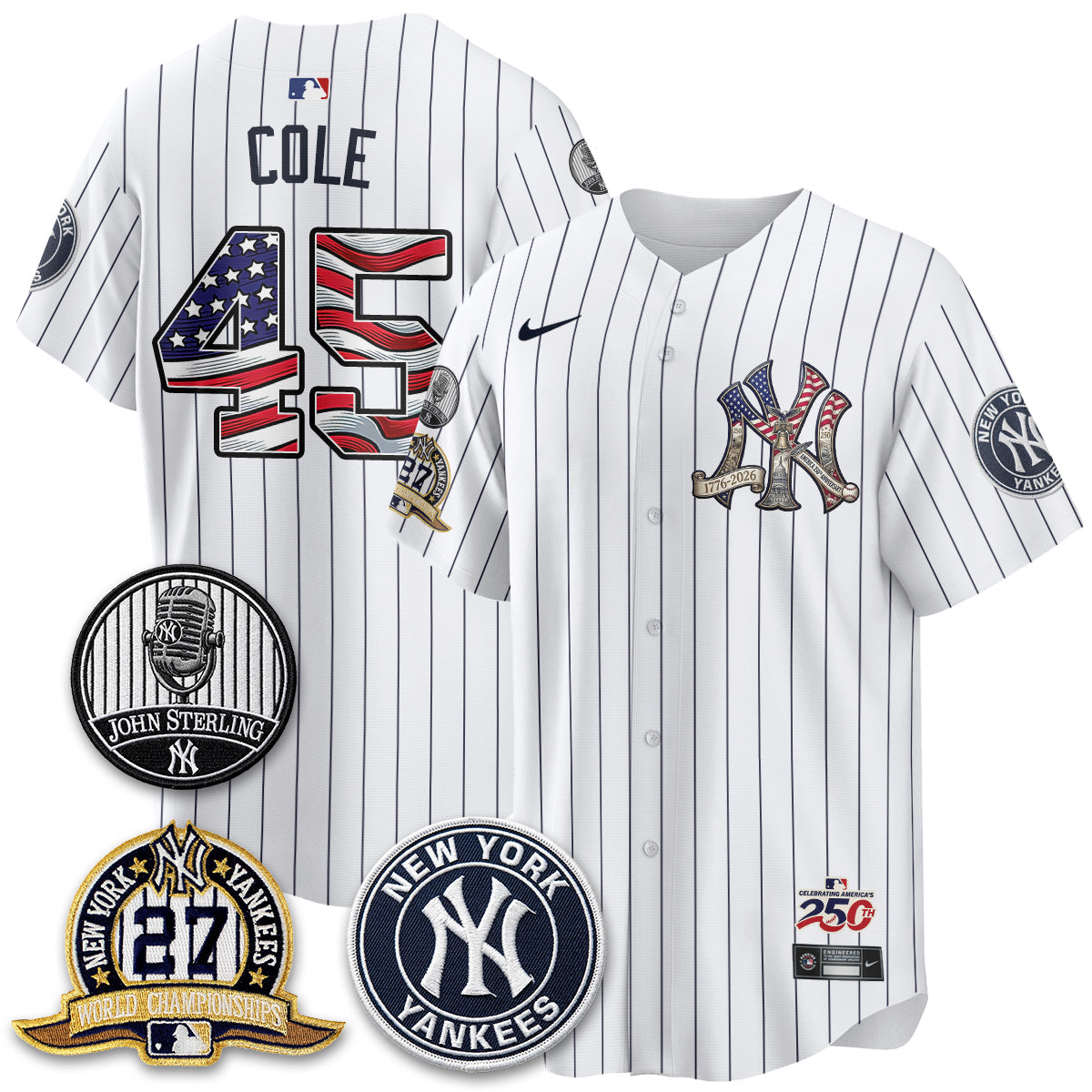 NYY Independence Day USA Vapor Limited Jersey - Stitched