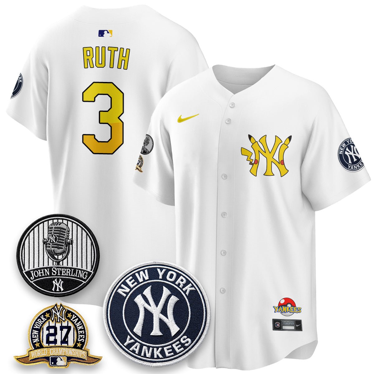 NYY x PKM Cartoon Limited Jersey -  Stitched