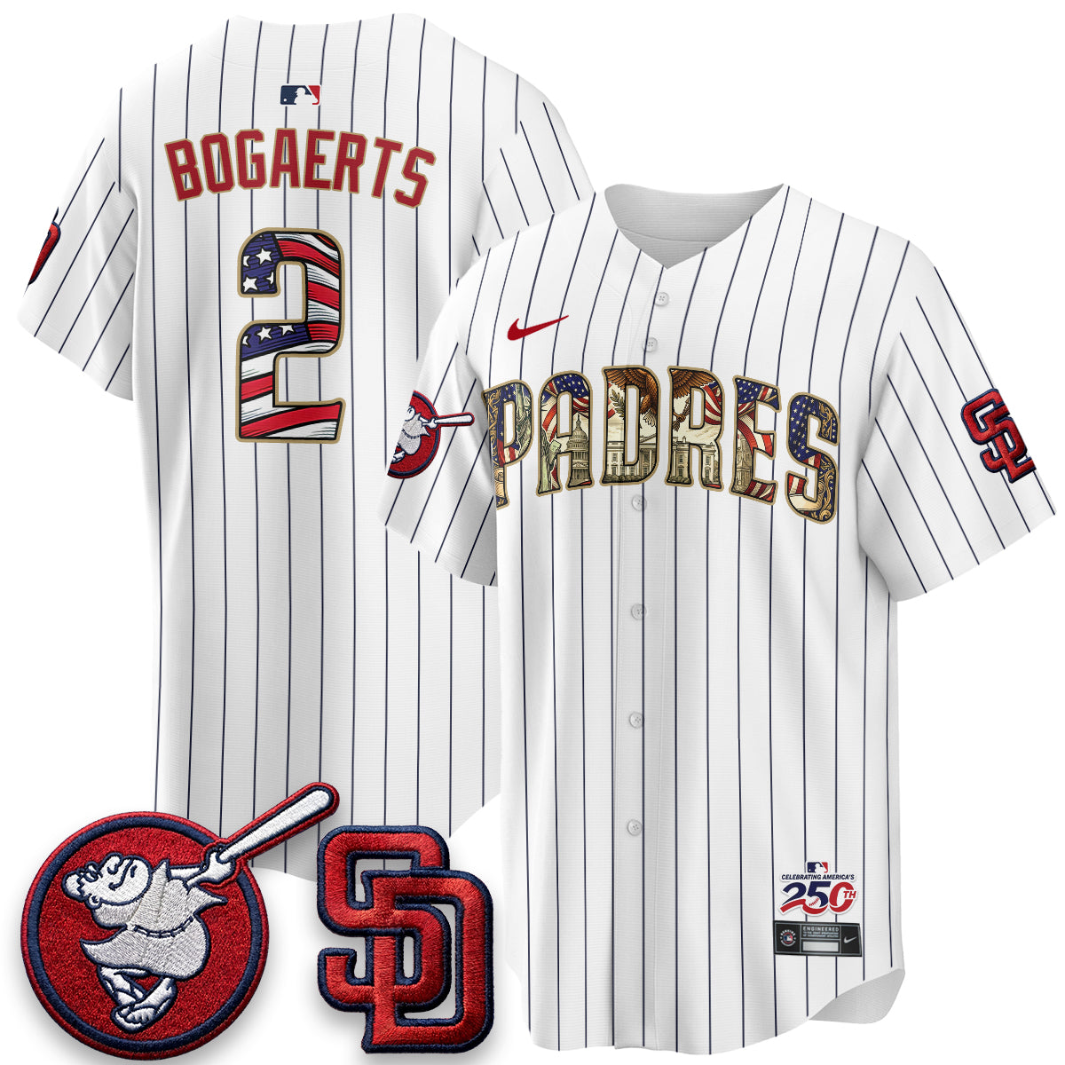 SD 2026 Independence Day USA Vapor Limited White Jersey - Stitched