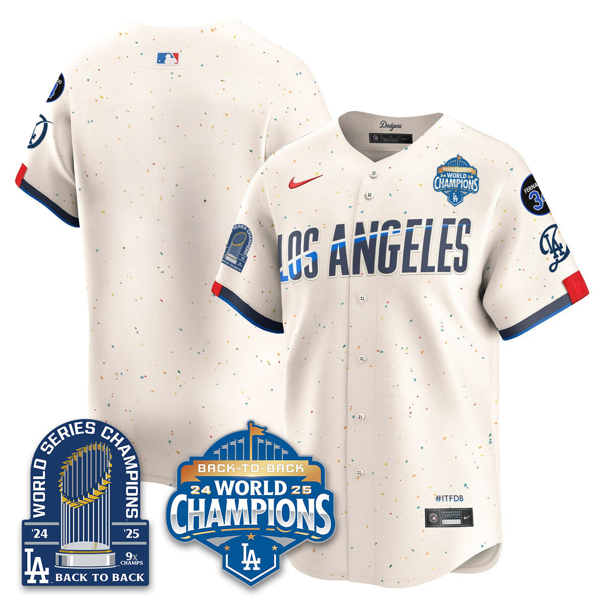 LAD Alternate  Vapor Limited Jersey - 9x Champs - Stitched
