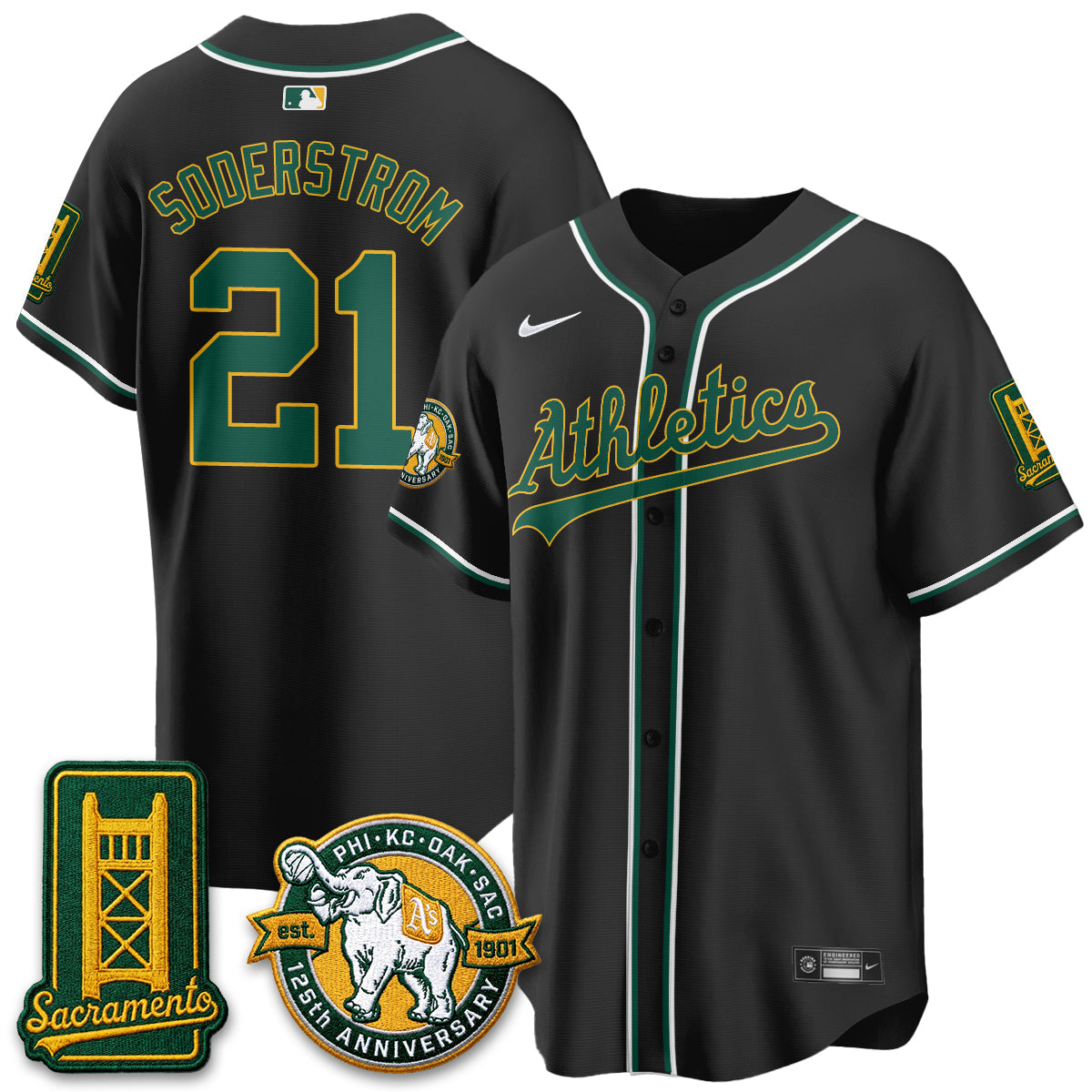 OAK 2026 Black Out Style - Celebrating 125 Years -  Limited Vapor Jersey - All Stitched