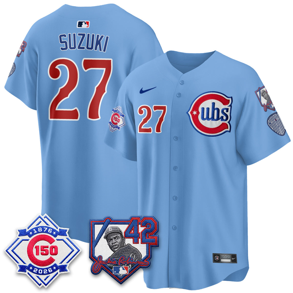 CHC 150th Anniversary & Jackie Robinson Day Patch Vapor Premier Limited Jersey - Stitched