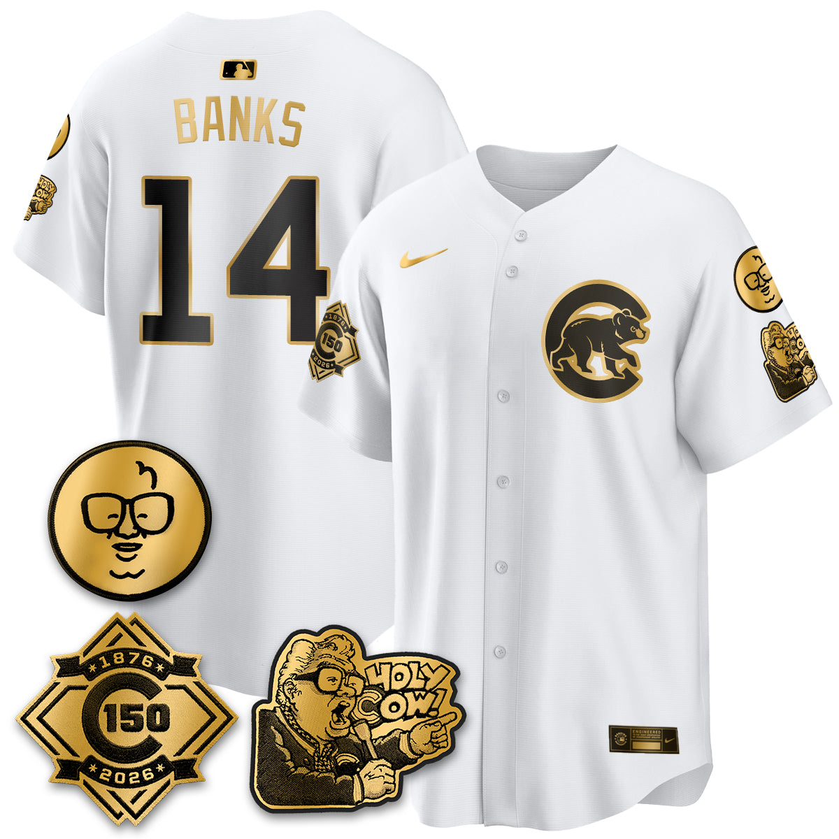 CHC 150th Anniversary Harry Caray Holy Cow Vapor Premier Limited Jersey - Stitched V3