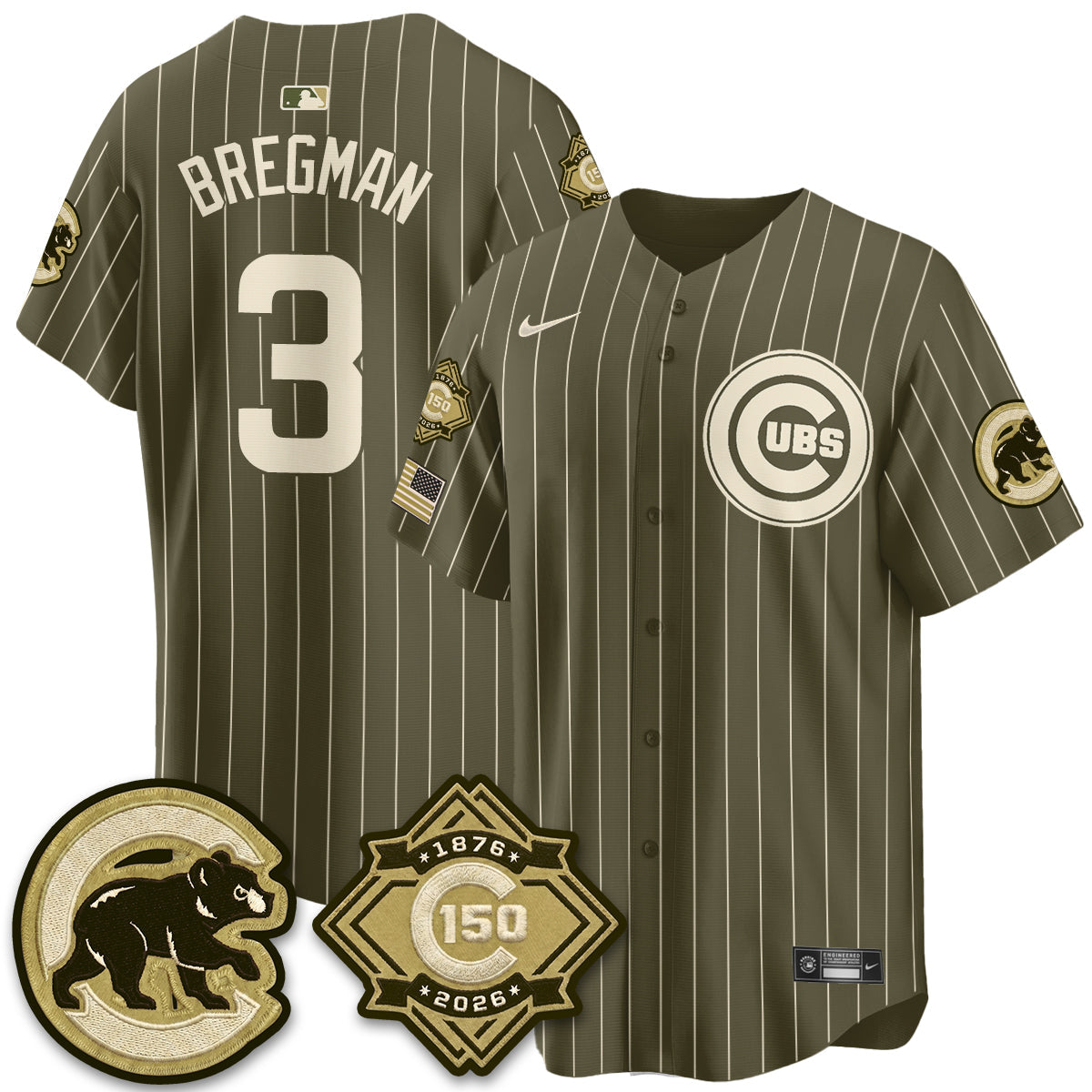 CHC New Era Olive 2026 Armed Forces Day Jersey -All Stitched