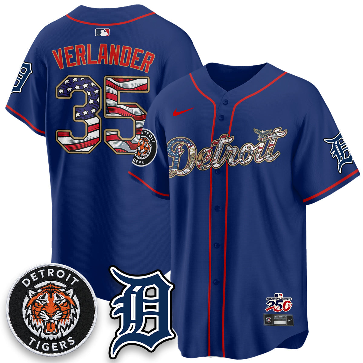 DET 2026 Independence Day USA Vapor Limited Jersey - Stitched