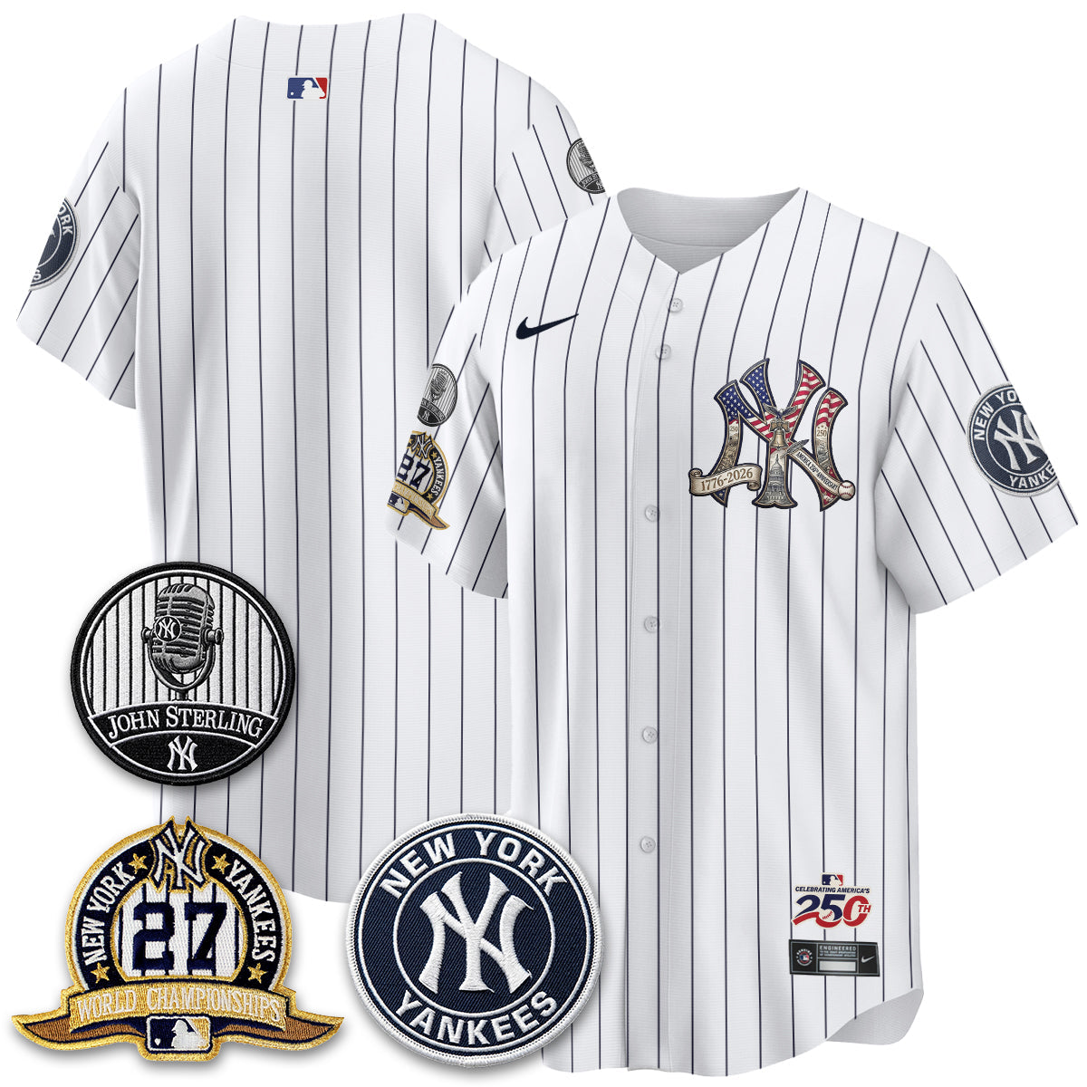 NYY Independence Day USA Vapor Limited Jersey - Stitched