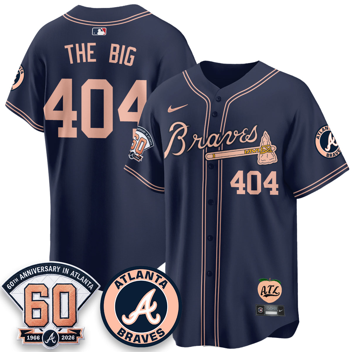 ATL 60th Anniversary Peach Edition Vapor Premier Limited Jersey - Stitched (28)
