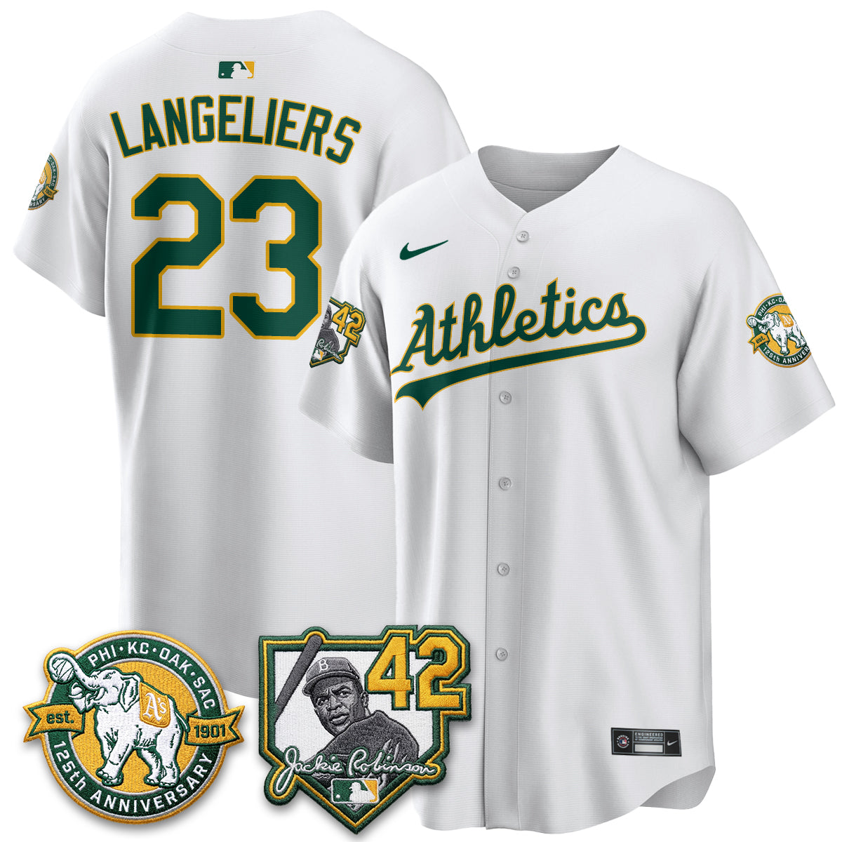 OAK 2026 Jackie Robinson Day - Celebrating 125 Years Limited Vapor Jersey - Stitched