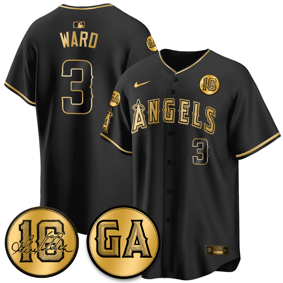 LAA Garret Anderson Tribute Patch Vapor Jersey - All Stitched V2