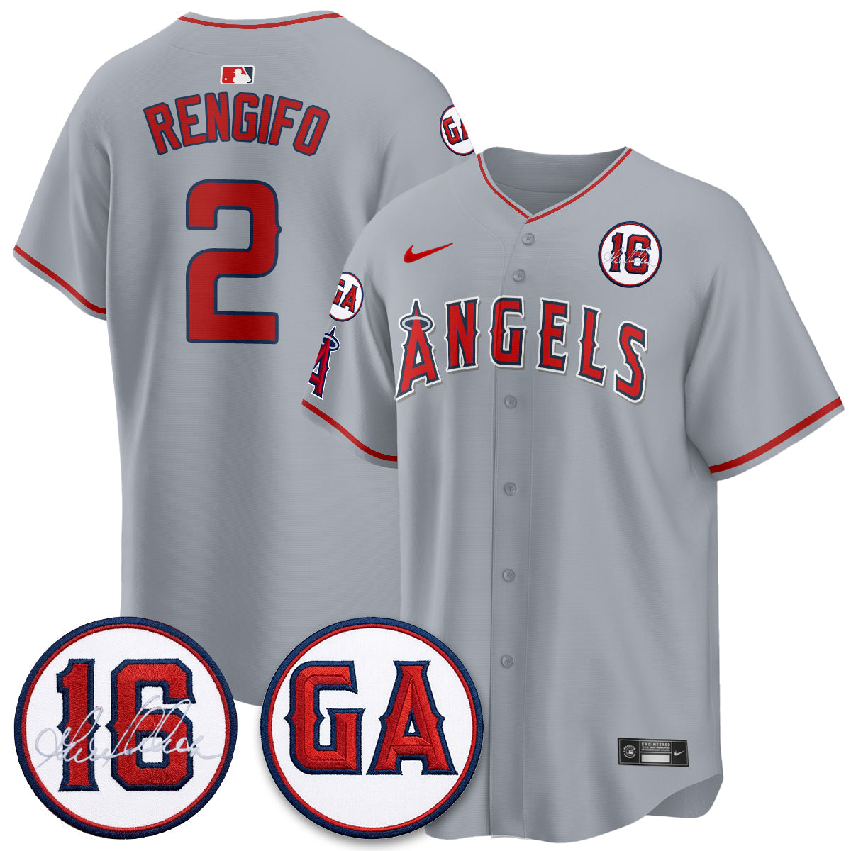 LAA Garret Anderson Tribute Patch Vapor Premier Limited Jersey - All Stitched