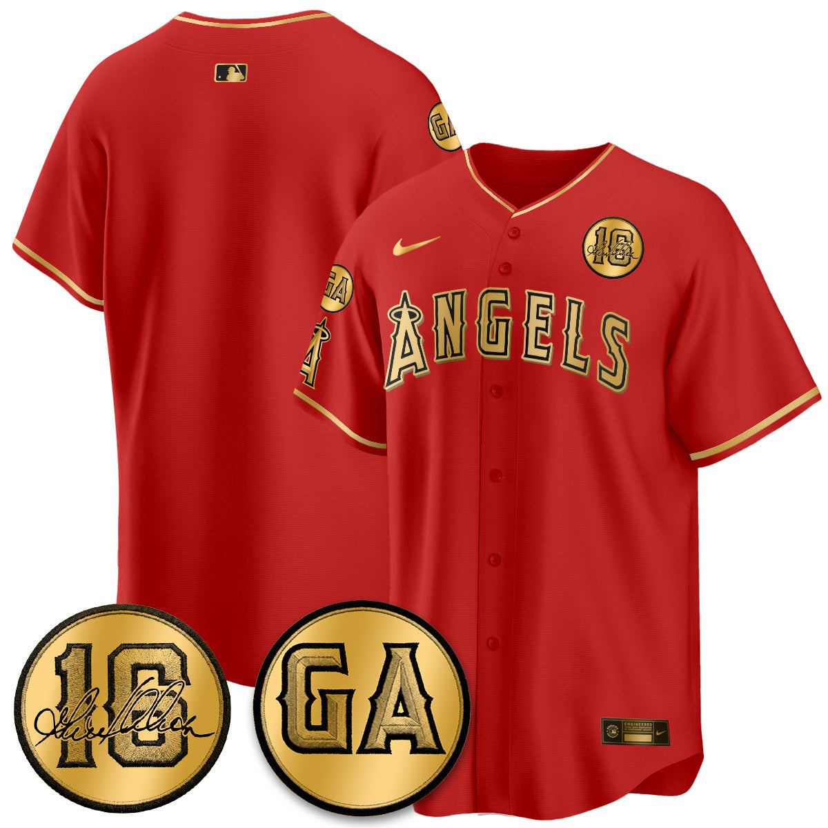 LAA Garret Anderson Tribute Patch Vapor Jersey - All Stitched V2