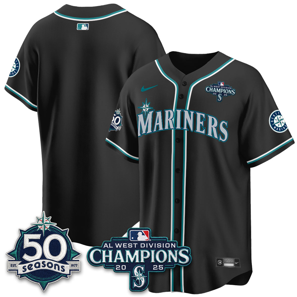 SEA 50th Anniversary Black Out Style Vapor Premier Limited Jersey - Stitched