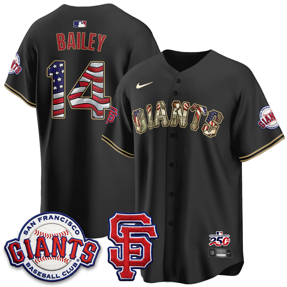 San Francisco Giants2026 Independence Day USA Jersey - All Stitched