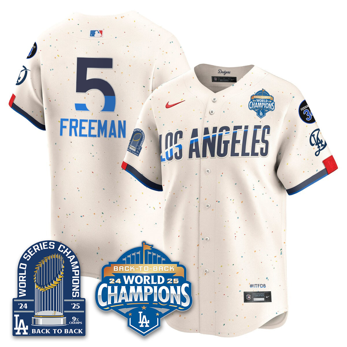 LAD Alternate  Vapor Limited Jersey - 9x Champs - Stitched