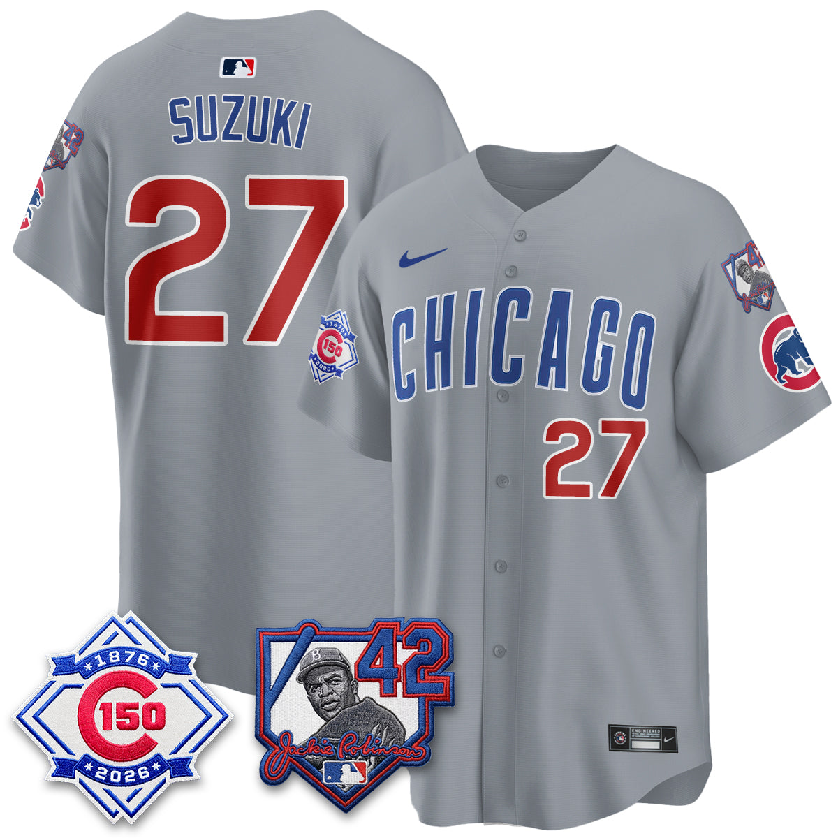 CHC 150th Anniversary & Jackie Robinson Day Patch Vapor Premier Limited Jersey - Stitched