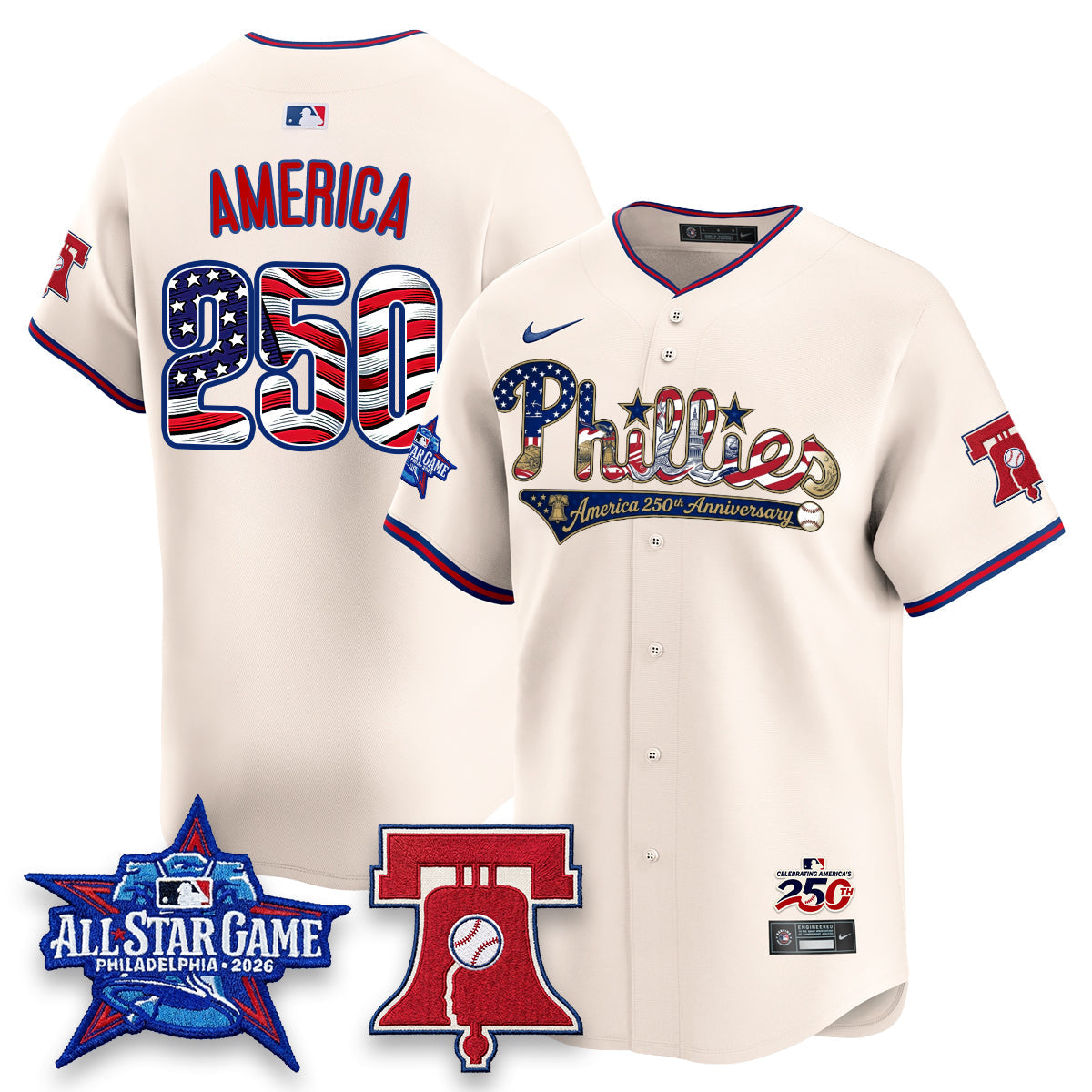 PHI 2026 Independence Day USA Vapor Limited Pinstripe Jersey - Stitched (Tiktok)