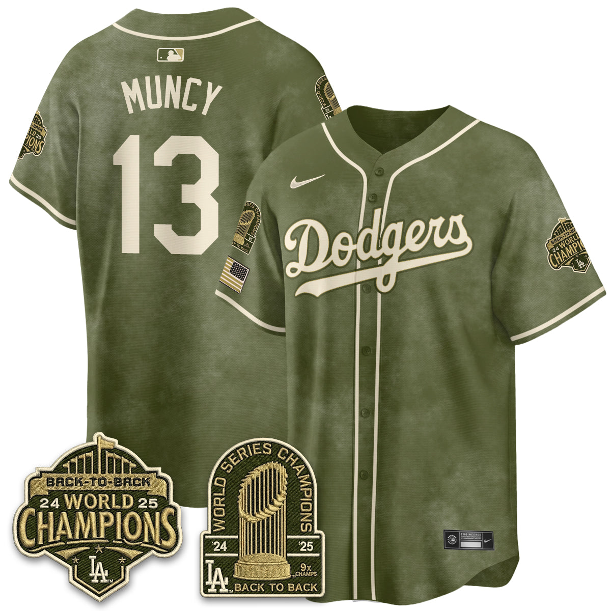 LAD New Era Olive 2026 Armed Forces Day Jersey -All Stitched