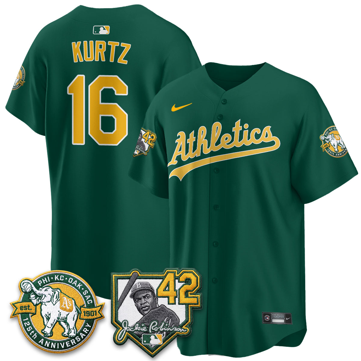 OAK 2026 Jackie Robinson Day - Celebrating 125 Years Limited Vapor Jersey - Stitched