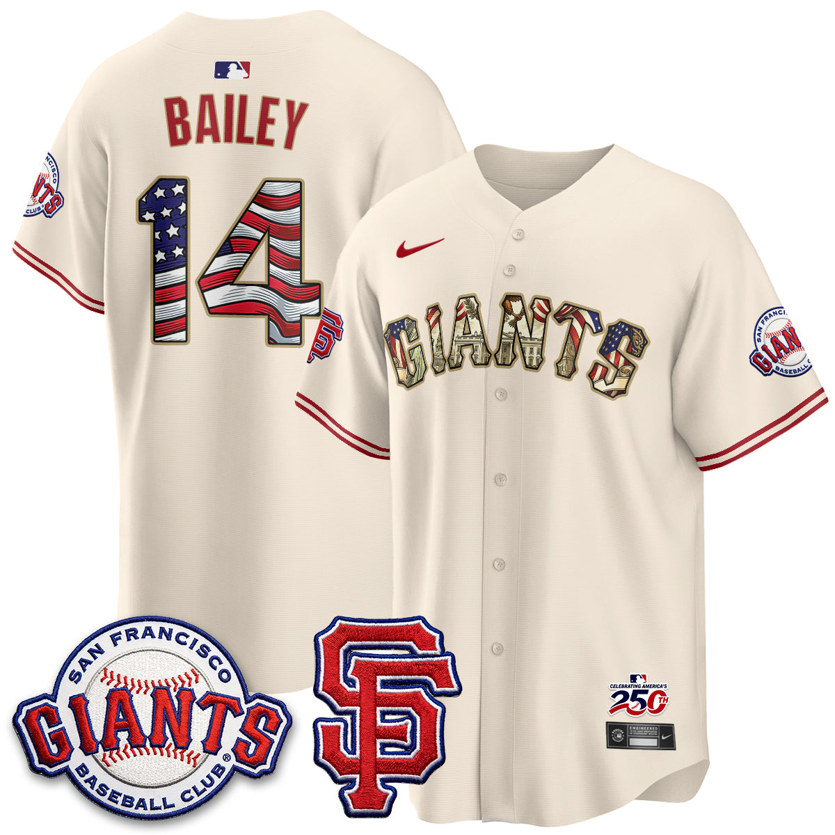 San Francisco Giants2026 Independence Day USA Jersey - All Stitched