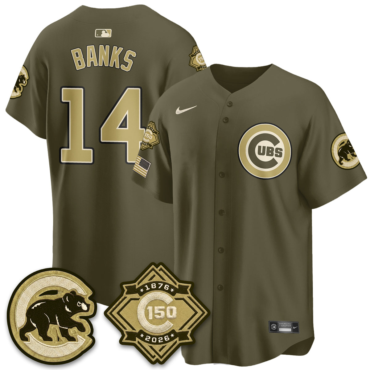 CHC New Era Olive 2026 Armed Forces Day Jersey -All Stitched