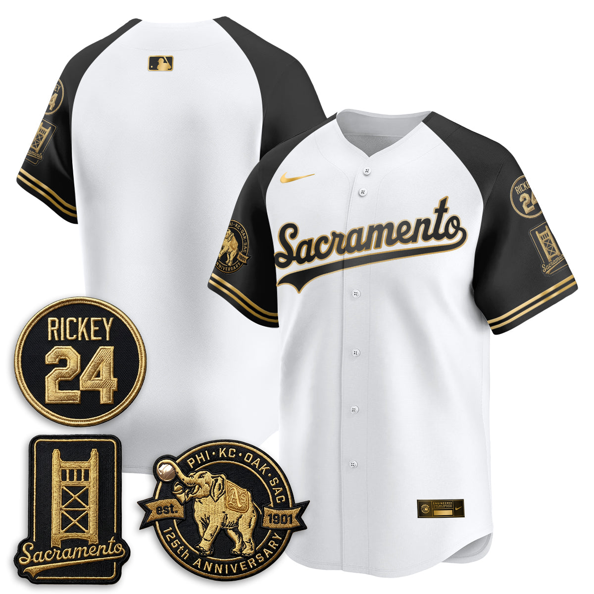 OAK 2026 Alternate Sacramento 125 Years Limited Vapor Gold Edition Jersey - All Stitched