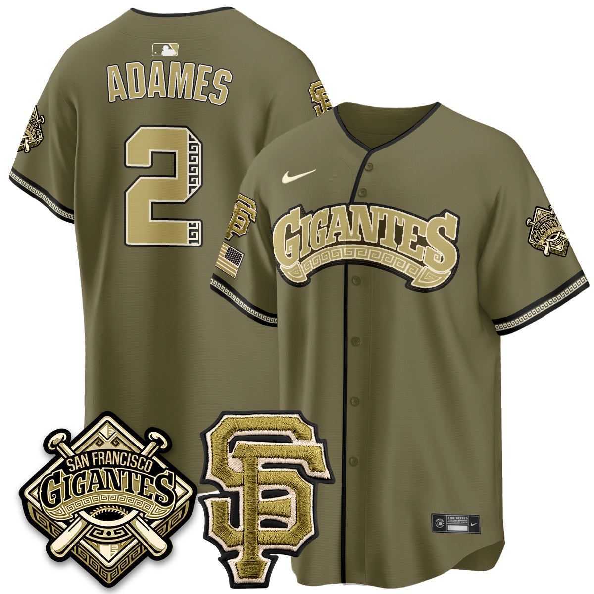 SF New Era Olive 2026 Armed Forces Day Jersey - Stitched