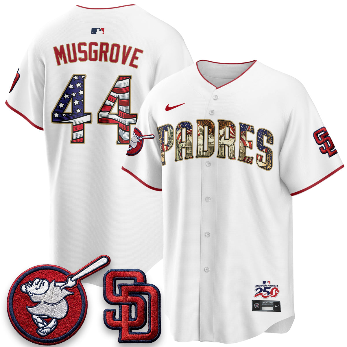 SD 2026 Independence Day USA Vapor Limited White Jersey - Stitched