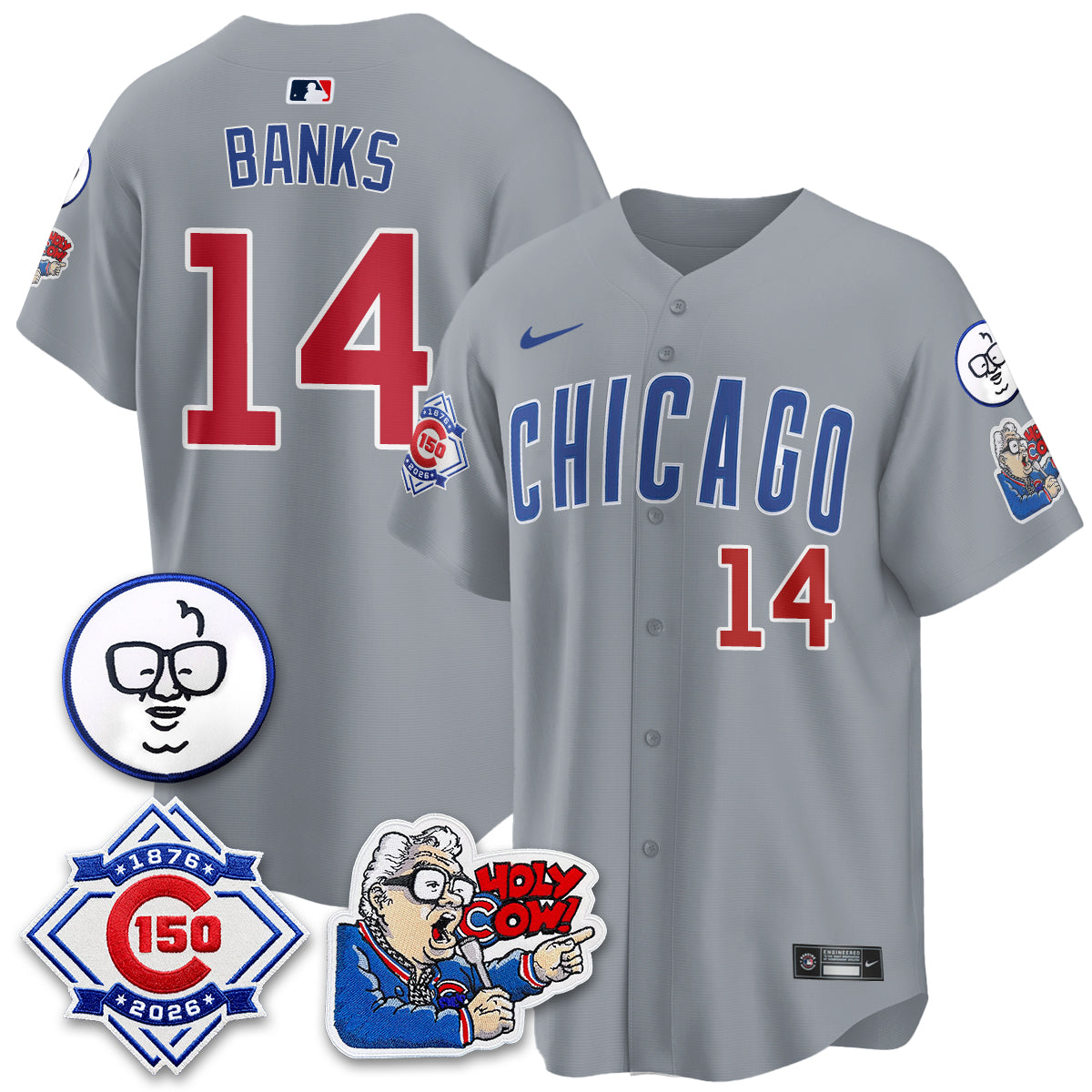 CHC 150th Anniversary Harry Caray Holy Cow Vapor Premier Limited Jersey - All Stitched V2